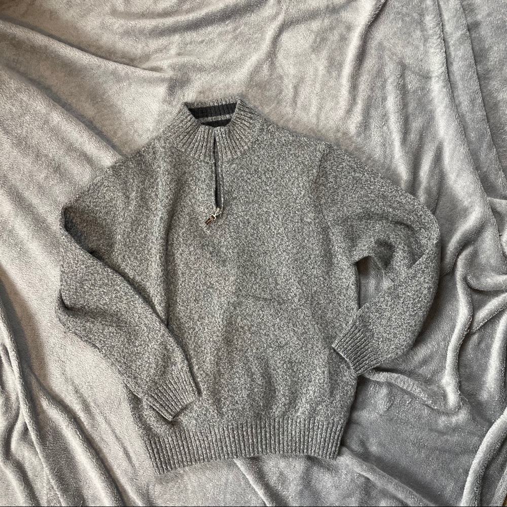 Daniele Blasi gray 1/4 zip wool sweater - Picture 11 of 12